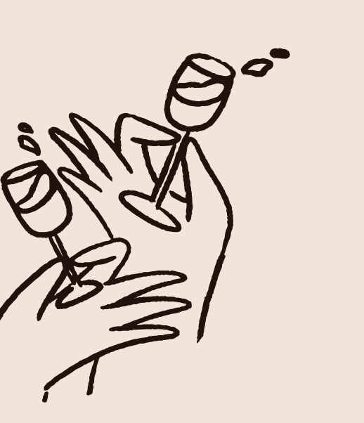 Ilustración de brindis